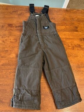 Walls Blizzard-Pruf Youth Insulated Bib Overalls Brown Duck Canvas size XS 4/5